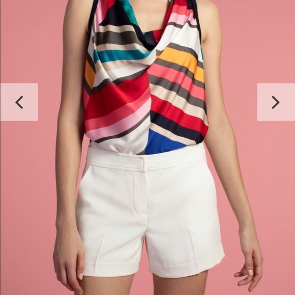 Trina Turk Daulton Crepe Short in White Size 8